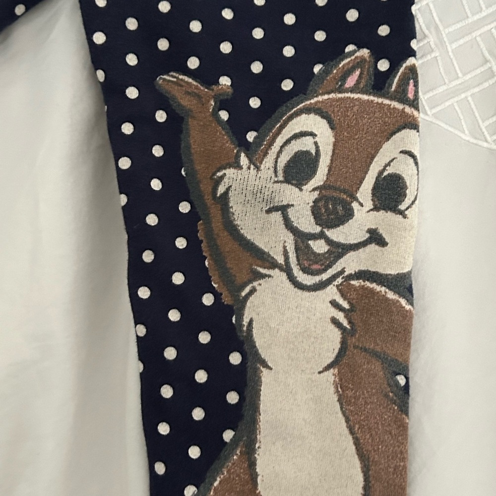 GAP Blue/white Chipmunks leggings, 2T - Picture 2 of 4